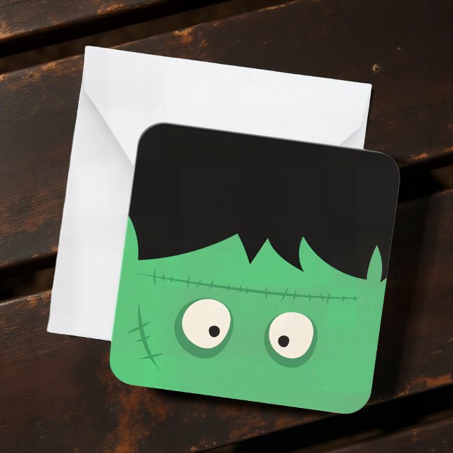 Modern Cute Frankenstein Monster Halloween Card (Creator Uploaded)