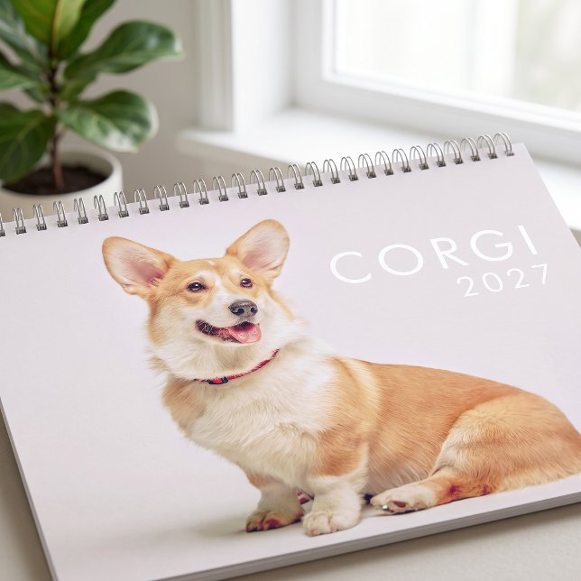 Modern Cute Funny Corgi Dogs Photos Calendar (Creator Uploaded)