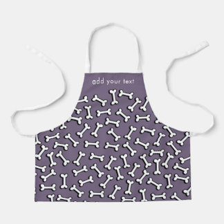 Modern Cute Funny Dog Bone Pattern Add Your Name Apron