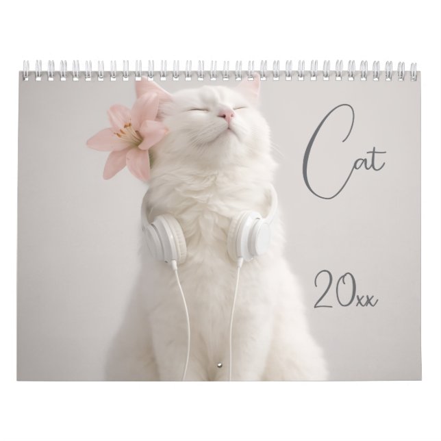 Modern Cute Funny Pet  Cat Photos  Calendar (Cover)