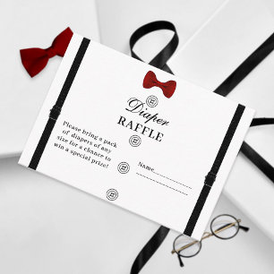 Modern Cute Gentleman Baby Shower Diaper Raffle Enclosure Card