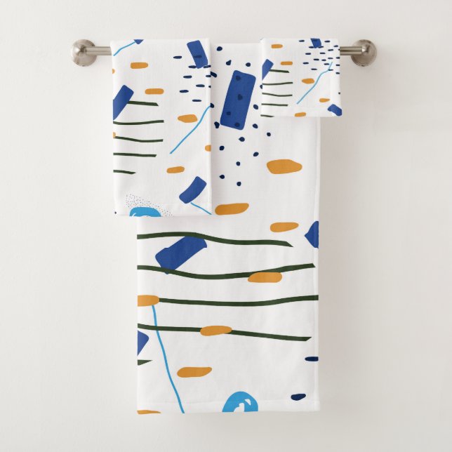 Modern cute geometric composition bath towel set (Insitu)