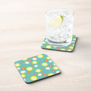 Modern cute gradient Daisy flowers pattern girly Coaster