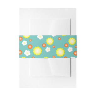 Modern cute gradient Daisy flowers pattern girly Invitation Belly Band