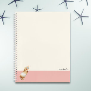 Modern Cute Guinea Pig Illustration Pink Line Notebook