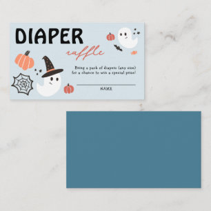 Modern Cute Halloween Diaper Raffle Baby Shower Enclosure Card