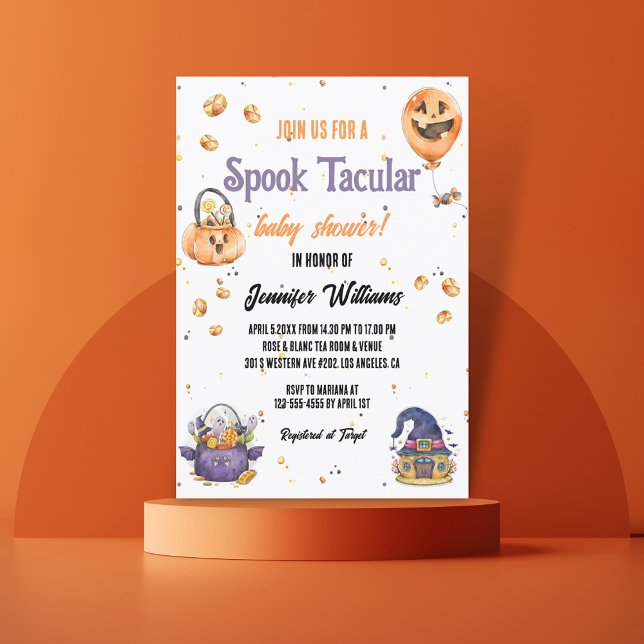 modern cute halloween spook tacular baby shower  invitation (Creator Uploaded)