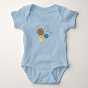 Modern Cute Happy Alphabets Baby Bodysuit