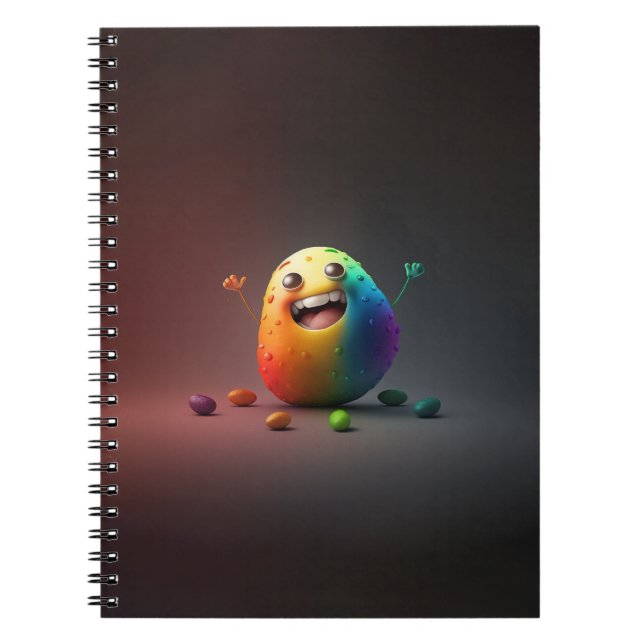 Modern Cute Happy Potato in the Garden Gift Notebook (Front)