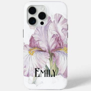 Modern cute lavender spring flowers iPhone 15 pro max case