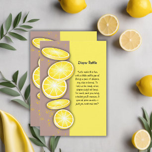 Modern Cute Lemon Slice Sprinkle Baby Shower Enclosure Card