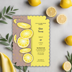 Modern Cute Lemon Slice Sprinkle Baby Shower Invitation