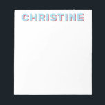 Modern Cute Light Sky Blue Bright Red Kids Teacher Notepad<br><div class="desc">Modern Classic Cute Light Sky Blue Bright Cherry Red Typographic Kids Teacher Notepad</div>