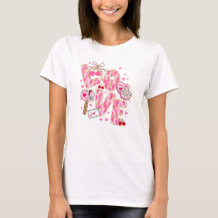 Modern Cute Love Pink Typography Valentines Day  T-Shirt