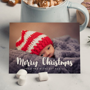 Modern Cute Merry Christmas Photo Card
