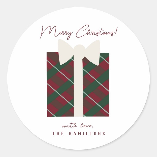 Modern Cute Merry Christmas Stickers (Front)