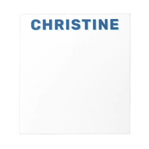 Modern Cute Navy Blue Light Blue Kids Teacher Notepad