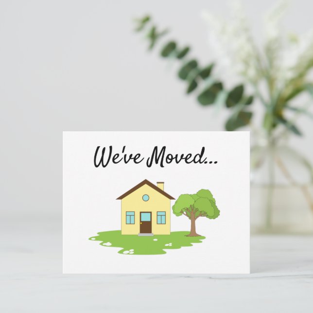 Modern Cute New Address Announcement Postcard (Standing Front)