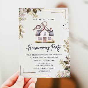 Modern Cute New Home Housewarming Party Invitation