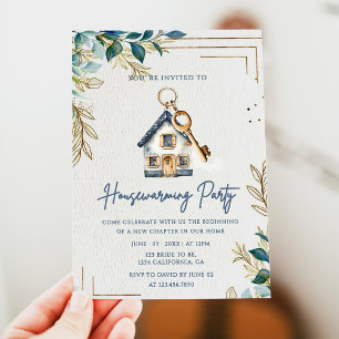 Modern Cute New Home Housewarming Party Invitation