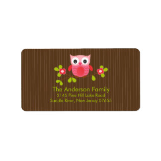 Modern Cute Owl Address Label