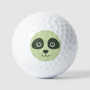 Modern Cute Panda Face Light Green Golf Balls