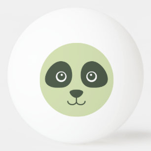 Modern Cute Panda Face Light Green Ping Pong Ball