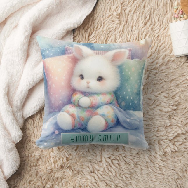 Modern Cute Pastel Bunny Cushion (Blanket)
