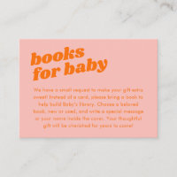 Modern Cute Pastel Pink Orange Baby Shower Books
