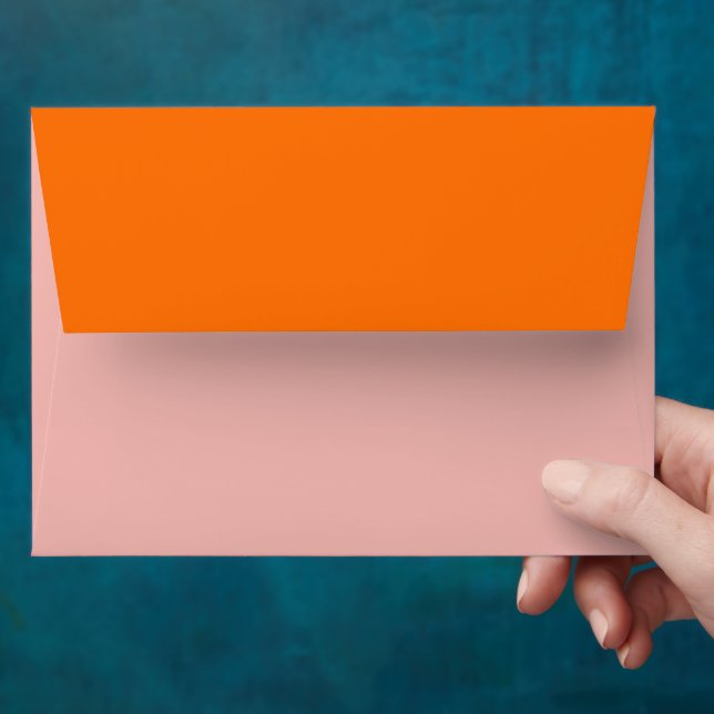 Modern Cute Pastel Pink Orange Retro Baby Shower  Envelope (Hand)