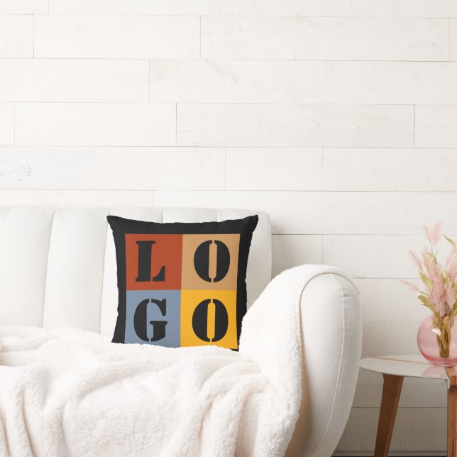 Modern Cute Personalised Gifts Black Simple Cushion (Couch)