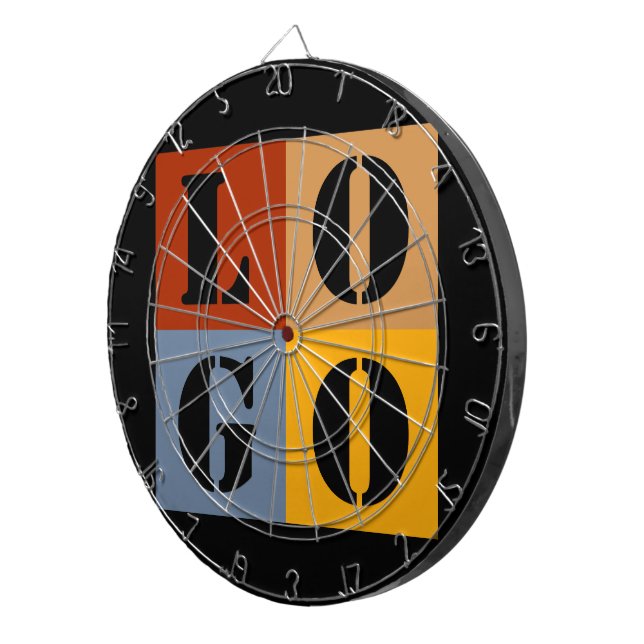 Modern Cute Personalised Gifts Black Simple Dartboard (Front Right)