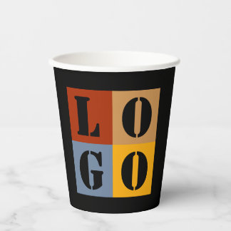 Modern Cute Personalised Gifts Black Simple Paper Cups