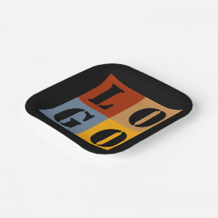 Modern Cute Personalised Gifts Black Simple Paper Plate