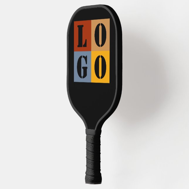 Modern Cute Personalised Gifts Black Simple Pickleball Paddle (Left)