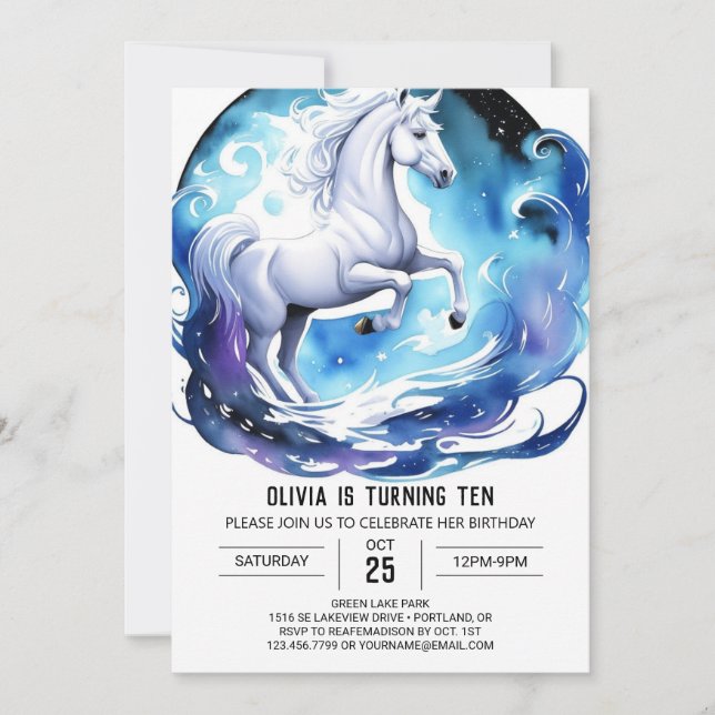 Modern Cute Pony Birthday Invitation (Front)