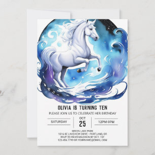 Modern Cute Pony Birthday Invitation