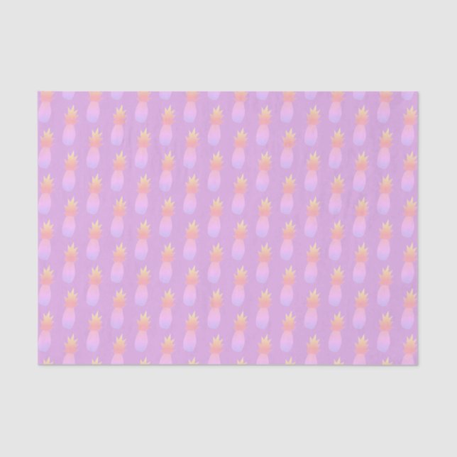 Modern Cute Purple Pineapple Pattern Tissue Paper (Front)