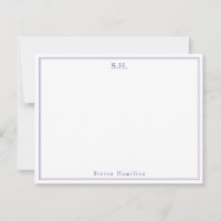 Modern Cute Purple Violet Monogram Name Minimalist