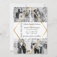 Modern Cute Quote Gold White Frame Photo Wedding