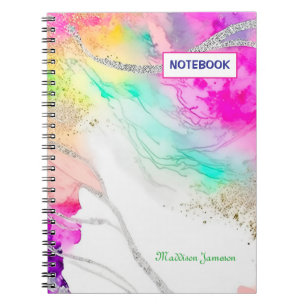 Modern Cute Rainbow Glitter  Notebook