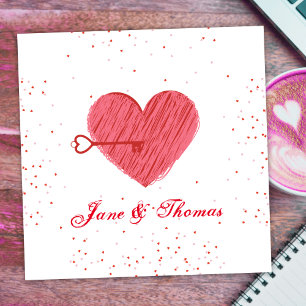 Modern Cute Romance Red Pink Heart Valentines Day