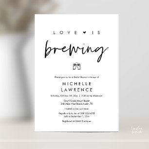 Modern Cute Romantic Beer Party Bridal Shower Invitation