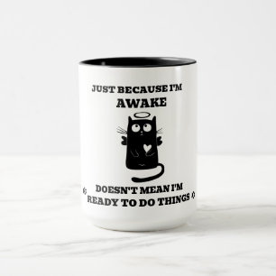 Modern Cute Saint Black Cat Mug
