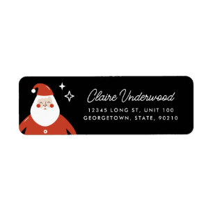 Modern Cute Santa Claus Return Address Label