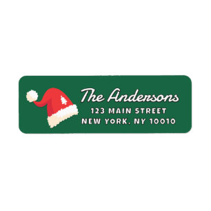 Modern Cute Santa Hats Custom Return Address Label
