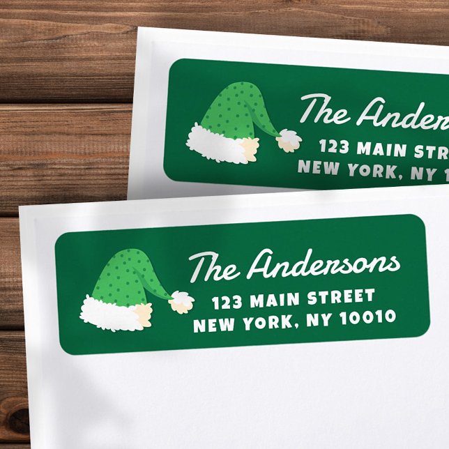 Modern Cute Santa Hats Custom Return Address Label (Creator Uploaded)