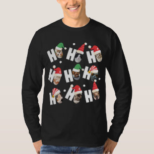 Modern Cute Santa Hats Nine Family Pets' Photos T-Shirt