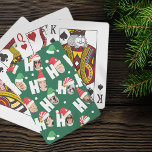 Modern Cute Santa Hats Nine Family Photos Playing Cards<br><div class="desc">This simple and modern design is composed of playful script typography.</div>