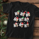 Modern Cute Santa Hats Nine Family Photos T-Shirt<br><div class="desc">This simple and modern design is composed of playful script typography.</div>